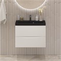 Тумба с раковиной подвесная BelBagno МАРИНА (MARINO) 60 Bianco Opaco, раковина чёрная BB600/450-LV-ART-AST-NERO MARINO-600-2C-SO-BO-P;BB600/450-LV-ART-AST-NERO