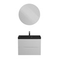 Тумба с раковиной подвесная BelBagno МАРИНА (MARINO) 60 Bianco Opaco, раковина чёрная BB600/450-LV-ART-AST-NERO MARINO-600-2C-SO-BO-P;BB600/450-LV-ART-AST-NERO
