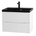 Тумба с раковиной подвесная BelBagno МАРИНА (MARINO) 60 Bianco Opaco, раковина чёрная BB600/450-LV-ART-AST-NERO MARINO-600-2C-SO-BO-P;BB600/450-LV-ART-AST-NERO