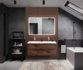 Тумба с раковиной подвесная BelBagno МАРИНА (MARINO) 120 Rovere Moro, раковина белая MARINO-1200-2C-SO-RW-P;BB1200/450-LV-MR-PR