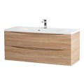 Тумба с раковиной подвесная BelBagno МАРИНА (MARINO) 120 Rovere Bianco, раковина белая MARINO-1200-2C-SO-WO-P;BB1200/450-LV-MR-PR