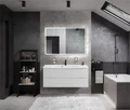 Тумба с раковиной подвесная BelBagno МАРИНА (MARINO) 120 Bianco Opaco, раковина белая MARINO-1200-2C-SO-BO-P;BB1200/450-LV-MR-PR