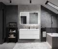 Тумба с раковиной подвесная BelBagno МАРИНА (MARINO) 120 Bianco Lucido, раковина белая MARINO-1200-2C-SO-BL-P;BB1200/450-LV-MR-PR