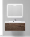 Тумба с раковиной подвесная BelBagno МАРИНА (MARINO) 110 Rovere Moro, раковина белая MARINO-1100-2C-SO-RW-P;BB1100/450-LV-MR-PR