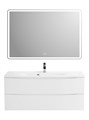 Тумба с раковиной подвесная BelBagno МАРИНА (MARINO) 110 Bianco Opaco, раковина белая MARINO-1100-2C-SO-BO-P;BB1100/450-LV-MR-PR