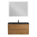 Тумба с раковиной подвесная BelBagno МАРИНА (MARINO) 100 Rovere Nature, раковина чёрная BB1000/445-LV-ART-PR-NERO MARINO-1000-2C-SO-RN-P;BB1000/445-LV-ART-PR-NERO