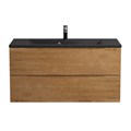 Тумба с раковиной подвесная BelBagno МАРИНА (MARINO) 100 Rovere Nature, раковина чёрная BB1000/445-LV-ART-PR-NERO MARINO-1000-2C-SO-RN-P;BB1000/445-LV-ART-PR-NERO