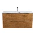 Тумба с раковиной подвесная BelBagno МАРИНА (MARINO) 100 Rovere Nature, раковина белая BB1000/450-LV-MR-FT MARINO-1000-2C-SO-RN-P;BB1000/450-LV-MR-FT