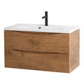 Тумба с раковиной подвесная BelBagno МАРИНА (MARINO) 100 Rovere Nature, раковина белая MARINO-1000-2C-SO-RN-P;BB1000/445-LV-MR-PR