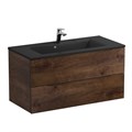 Тумба с раковиной подвесная BelBagno МАРИНА (MARINO) 100 Rovere Moro, раковина чёрная BB1000/445-LV-ART-PR-NERO MARINO-1000-2C-SO-RW-P;BB1000/445-LV-ART-PR-NERO