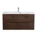 Тумба с раковиной подвесная BelBagno МАРИНА (MARINO) 100 Rovere Moro, раковина белая BB1000/450-LV-MR-FT MARINO-1000-2C-SO-RW-P;BB1000/450-LV-MR-FT