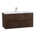 Тумба с раковиной подвесная BelBagno МАРИНА (MARINO) 100 Rovere Moro, раковина белая BB1000/450-LV-MR-FT MARINO-1000-2C-SO-RW-P;BB1000/450-LV-MR-FT