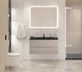 Тумба с раковиной подвесная BelBagno МАРИНА (MARINO) 100 Rovere Grigio, раковина чёрная BB1000/445-LV-ART-PR-NERO MARINO-1000-2C-SO-RG-P;BB1000/445-LV-ART-PR-NERO