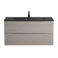 Тумба с раковиной подвесная BelBagno МАРИНА (MARINO) 100 Rovere Grigio, раковина чёрная BB1000/445-LV-ART-PR-NERO MARINO-1000-2C-SO-RG-P;BB1000/445-LV-ART-PR-NERO