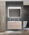 Тумба с раковиной подвесная BelBagno МАРИНА (MARINO) 100 Rovere Grigio, раковина белая BB1000/450-LV-MR-FT MARINO-1000-2C-SO-RG-P;BB1000/450-LV-MR-FT