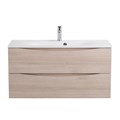 Тумба с раковиной подвесная BelBagno МАРИНА (MARINO) 100 Rovere Grigio, раковина белая BB1000/450-LV-MR-FT MARINO-1000-2C-SO-RG-P;BB1000/450-LV-MR-FT