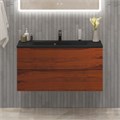 Тумба с раковиной подвесная BelBagno МАРИНА (MARINO) 100 Rovere Cillegio, раковина чёрная BB1000/445-LV-ART-PR-NERO MARINO-1000-2C-SO-RC-P;BB1000/445-LV-ART-PR-NERO