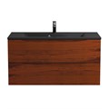Тумба с раковиной подвесная BelBagno МАРИНА (MARINO) 100 Rovere Cillegio, раковина чёрная BB1000/445-LV-ART-PR-NERO MARINO-1000-2C-SO-RC-P;BB1000/445-LV-ART-PR-NERO