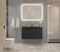 Тумба с раковиной подвесная BelBagno МАРИНА (MARINO)100 Nero Lucido, раковина чёрная BB1000/445-LV-ART-PR-NERO MARINO-1000-2C-SO-NL-P;BB1000/445-LV-ART-PR-NERO