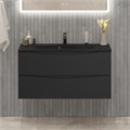Тумба с раковиной подвесная BelBagno МАРИНА (MARINO)100 Nero Lucido, раковина чёрная BB1000/445-LV-ART-PR-NERO MARINO-1000-2C-SO-NL-P;BB1000/445-LV-ART-PR-NERO