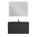 Тумба с раковиной подвесная BelBagno МАРИНА (MARINO)100 Nero Lucido, раковина чёрная BB1000/445-LV-ART-PR-NERO MARINO-1000-2C-SO-NL-P;BB1000/445-LV-ART-PR-NERO