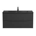Тумба с раковиной подвесная BelBagno МАРИНА (MARINO)100 Nero Lucido, раковина чёрная BB1000/445-LV-ART-PR-NERO MARINO-1000-2C-SO-NL-P;BB1000/445-LV-ART-PR-NERO