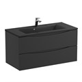 Тумба с раковиной подвесная BelBagno МАРИНА (MARINO)100 Nero Lucido, раковина чёрная BB1000/445-LV-ART-PR-NERO MARINO-1000-2C-SO-NL-P;BB1000/445-LV-ART-PR-NERO