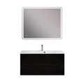 Тумба с раковиной подвесная BelBagno МАРИНА (MARINO) 100 Nero Lucido, раковина белая BB1000/450-LV-MR-FT MARINO-1000-2C-SO-NL-P;BB1000/450-LV-MR-FT