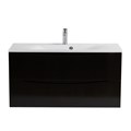 Тумба с раковиной подвесная BelBagno МАРИНА (MARINO) 100 Nero Lucido, раковина белая BB1000/450-LV-MR-FT MARINO-1000-2C-SO-NL-P;BB1000/450-LV-MR-FT