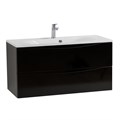 Тумба с раковиной подвесная BelBagno МАРИНА (MARINO) 100 Nero Lucido, раковина белая BB1000/450-LV-MR-FT MARINO-1000-2C-SO-NL-P;BB1000/450-LV-MR-FT