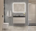 Тумба с раковиной подвесная BelBagno МАРИНА (MARINO) 100 Crema Opaco, раковина чёрная BB1000/445-LV-ART-PR-NERO MARINO-1000-2C-SO-CO-P;BB1000/445-LV-ART-PR-NERO