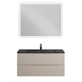 Тумба с раковиной подвесная BelBagno МАРИНА (MARINO) 100 Crema Opaco, раковина чёрная BB1000/445-LV-ART-PR-NERO MARINO-1000-2C-SO-CO-P;BB1000/445-LV-ART-PR-NERO