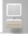 Тумба с раковиной подвесная BelBagno МАРИНА (MARINO) 100 Crema Opaco, раковина белая MARINO-1000-2C-SO-CO-P;BB1000/445-LV-MR-PR