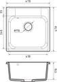 GranFest QUARZ (GF-Z48) Мойка для кухни 480*480мм (серый) 48 серый