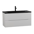 Тумба с раковиной подвесная BelBagno МАРИНА (MARINO) 100 Bianco Opaco, раковина чёрная BB1000/445-LV-ART-PR-NERO MARINO-1000-2C-SO-BO-P;BB1000/445-LV-ART-PR-NERO