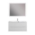 Тумба с раковиной подвесная BelBagno МАРИНА (MARINO) 100 Bianco Opaco, раковина белая BB1000/450-LV-MR-FT MARINO-1000-2C-SO-BO-P;BB1000/450-LV-MR-FT