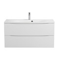 Тумба с раковиной подвесная BelBagno МАРИНА (MARINO) 100 Bianco Lucido, раковина белая BB1000/450-LV-MR-FT MARINO-1000-2C-SO-BL-P;BB1000/450-LV-MR-FT