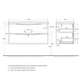Тумба с раковиной подвесная BelBagno МАРИНА (MARINO) 100 Bianco Lucido, раковина белая BB1000/450-LV-MR-FT MARINO-1000-2C-SO-BL-P;BB1000/450-LV-MR-FT
