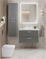 Тумба с раковиной подвесная BelBagno ТЕХНО (DUE) 80 Сатин, ручки белые DUE-800-2C-SO-SAT-P;BB-8076-3-80;RS333W.4/160