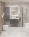 Тумба с раковиной подвесная BelBagno ТЕХНО (DUE) 80 Сатин, ручки белые DUE-800-2C-SO-SAT-P;BB-8076-3-80;RS333W.4/160