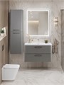 Тумба с раковиной подвесная BelBagno ТЕХНО (DUE) 80 Сатин, ручки - Сатиновый никель DUE-800-2C-SO-SAT-P;BB-8076-3-80;RS006SN.4/160