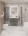 Тумба с раковиной подвесная BelBagno ТЕХНО (DUE) 80 Сатин, ручки - Сатиновый никель DUE-800-2C-SO-SAT-P;BB-8076-3-80;RS006SN.4/160