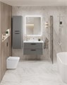 Тумба с раковиной подвесная BelBagno ТЕХНО (DUE) 80 Сатин, ручки - Матовый тёмный никель DUE-800-2C-SO-SAT-P;BB-8076-3-80;RS333MDN.4/160
