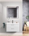 Тумба с раковиной подвесная BelBagno ТЕХНО (DUE) 80 Белый металлик, ручки - Сатиновый никель DUE-800-2C-SO-BM-P;BB-8076-3-80;RS006SN.4/160