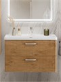Тумба с раковиной подвесная BelBagno ТЕХНО (DUE) 80 Rovere Nature, ручки - Хром полированный DUE-800-2C-SO-RN-P;BB-8076-3-80;RS333CP.4/160