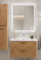 Тумба с раковиной подвесная BelBagno ТЕХНО (DUE) 80 Rovere Nature, ручки - Матовый атласный никель DUE-800-2C-SO-RN-P;BB-8076-3-80;RS333MBSN.4/160