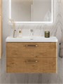 Тумба с раковиной подвесная BelBagno ТЕХНО (DUE) 80 Rovere Nature, ручки - Матовый атласный никель DUE-800-2C-SO-RN-P;BB-8076-3-80;RS333MBSN.4/160