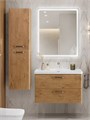 Тумба с раковиной подвесная BelBagno ТЕХНО (DUE) 80 Rovere Nature, ручки - Матовый атласный никель DUE-800-2C-SO-RN-P;BB-8076-3-80;RS333MBSN.4/160