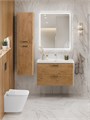 Тумба с раковиной подвесная BelBagno ТЕХНО (DUE) 80 Rovere Nature, ручки - Матовый атласный никель DUE-800-2C-SO-RN-P;BB-8076-3-80;RS333MBSN.4/160
