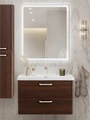 Тумба с раковиной подвесная BelBagno ТЕХНО (DUE) 80 Noce, ручки белые DUE-800-2C-SO-NOCE-P;BB-8076-3-80;RS333W.4/160
